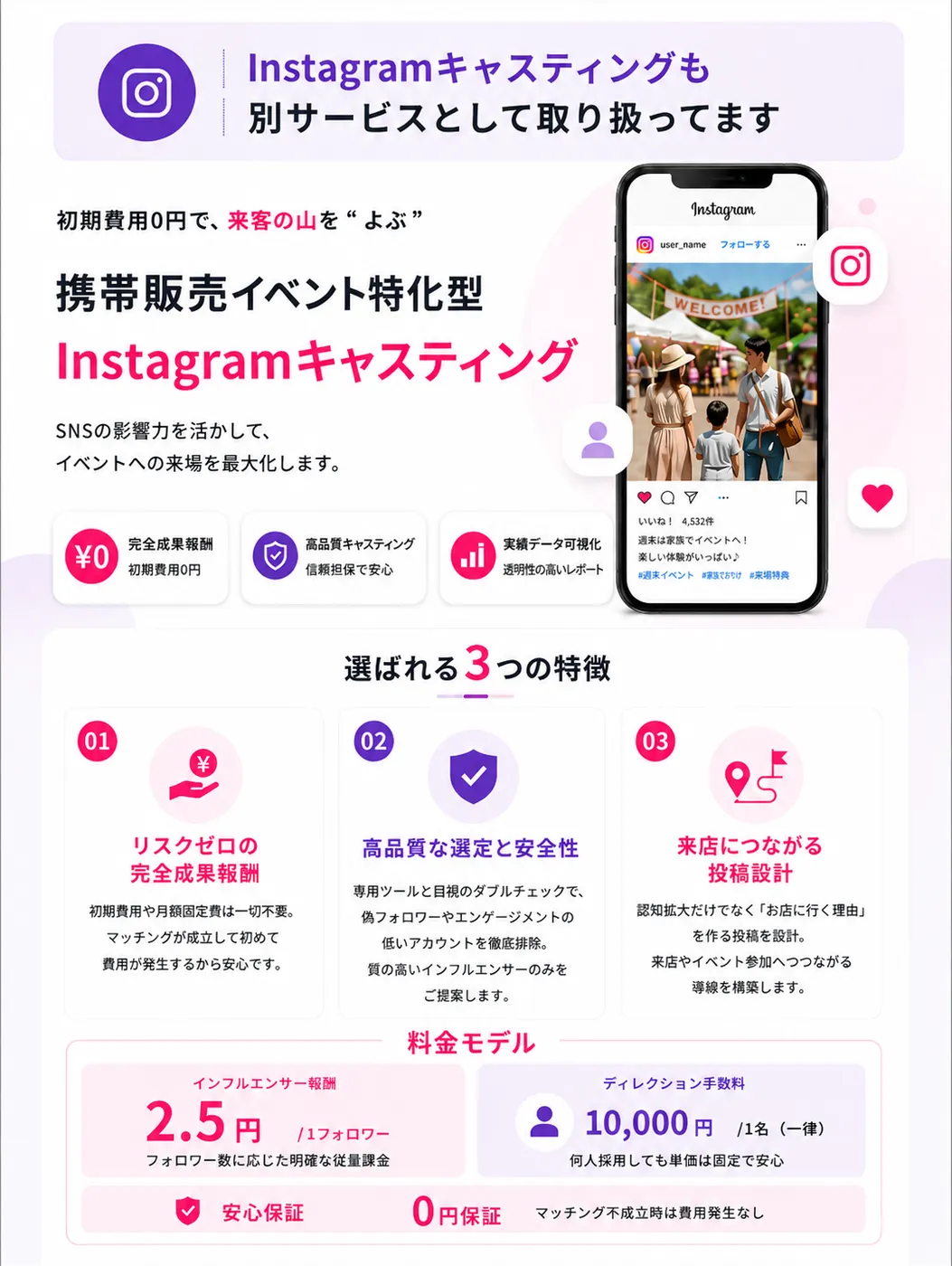 よべるん.M｜携帯販売イベント特化型 Instagramキャスティング